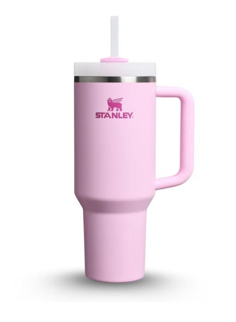 Stanley Quencher H2.0 FlowState Tumbler with Handle and Straw – 40 oz Stainless Steel Vacuum Insulated Cup, BPA-Free, 3-Position Lid, Cup Holder Friendly, for Water, Coffee, Smoothies & More - Pink - Image 1