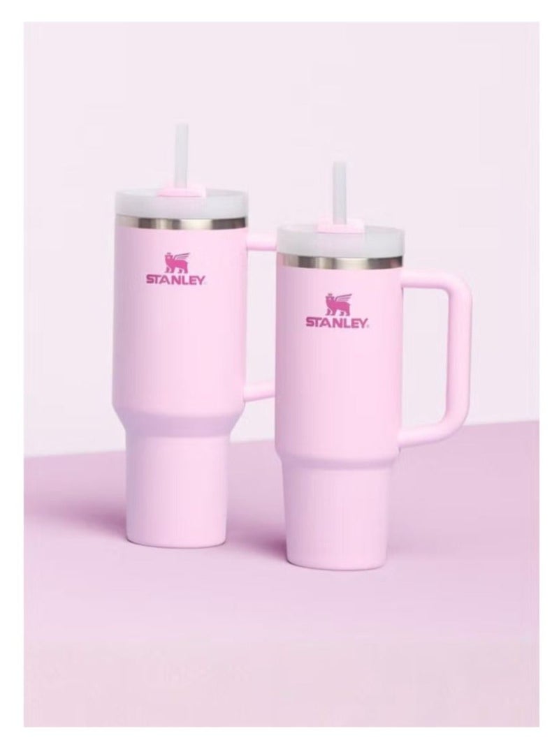 Stanley Quencher H2.0 FlowState Tumbler with Handle and Straw – 40 oz Stainless Steel Vacuum Insulated Cup, BPA-Free, 3-Position Lid, Cup Holder Friendly, for Water, Coffee, Smoothies & More - Pink - Image 3