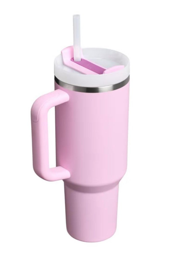 Stanley Quencher H2.0 FlowState Tumbler with Handle and Straw – 40 oz Stainless Steel Vacuum Insulated Cup, BPA-Free, 3-Position Lid, Cup Holder Friendly, for Water, Coffee, Smoothies & More - Pink - Image 5