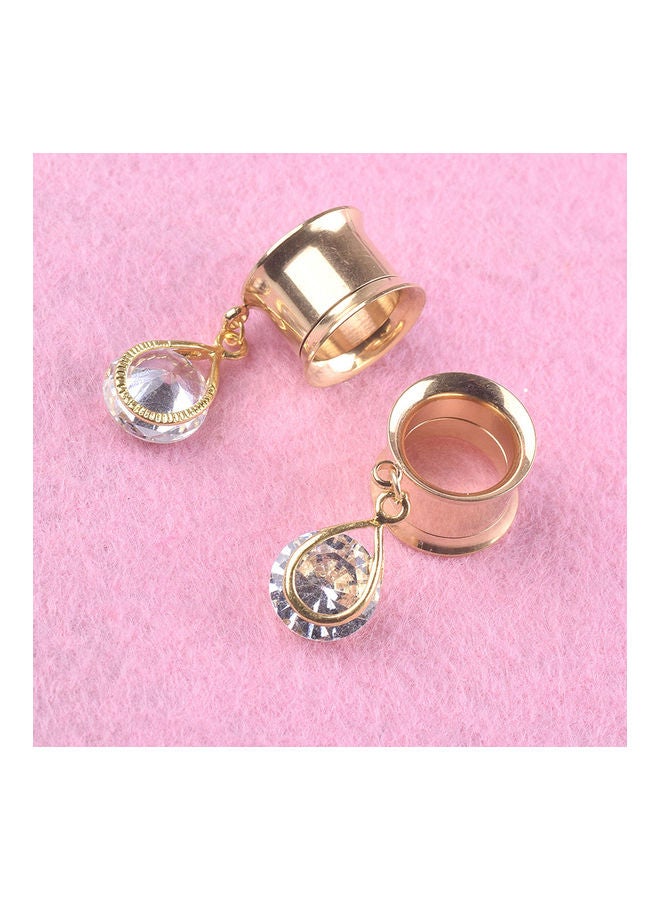 NIBEMINENT Cubic Zirconia Water Drop Ear Plug - Image 4