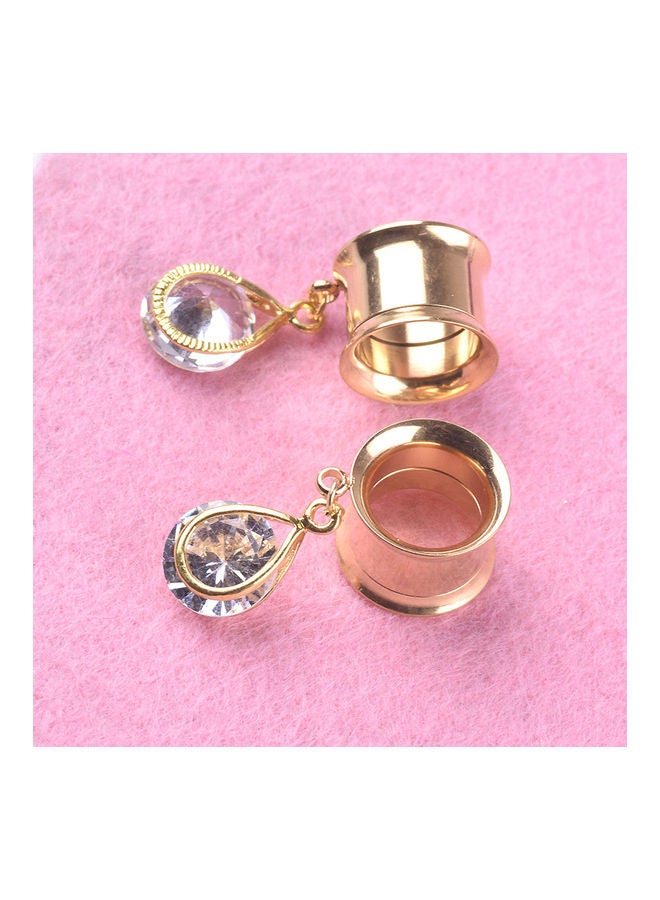 NIBEMINENT Cubic Zirconia Water Drop Ear Plug - Image 3