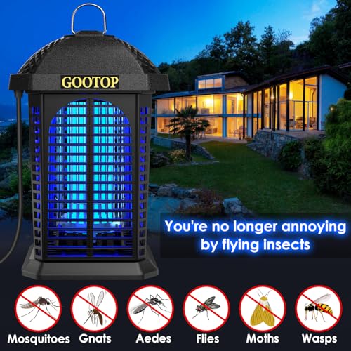 GOOTOP Bug Zapper Outdoor, 4200V Electric Mosquito Zapper, Bug Zapper Outdoor, Fly Traps, Fly Zapper, Mosquito Killer Indoor 3 Prong Plug, 90-130V, ABS Plastic Outer - Image 2