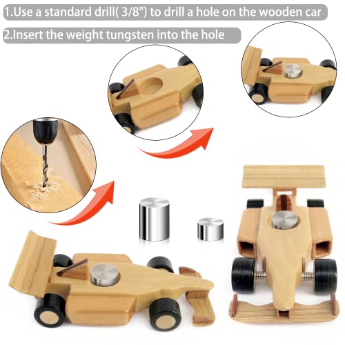 FunisFun 3.25oz Weights Tungsten for Pinewood Derby Car, Incremental Cylinders Weights with 5 Different Sizes for Fastest Derby Car Speed - Image 5