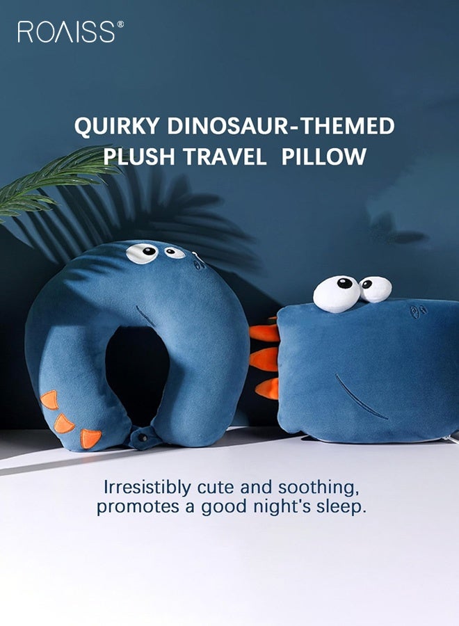 roaiss Unisex Travel Pillow, 2-in-1 Travel Pillow, Neck, Soft and Adorable Bear Animals Plushie That Converts into a U-Shaped Neck Pillow for Ultimate Comfort During Airplane, Car, Train, Bus Trip - Image 2