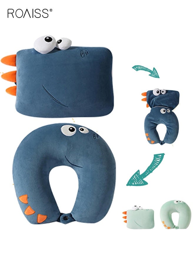 roaiss Unisex Travel Pillow, 2-in-1 Travel Pillow, Neck, Soft and Adorable Bear Animals Plushie That Converts into a U-Shaped Neck Pillow for Ultimate Comfort During Airplane, Car, Train, Bus Trip - Image 1