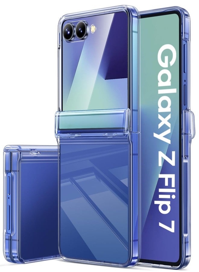 Vihibii for Samsung Galaxy Z Flip 7 Case Clear, [Non-Yellowing] & Hinge Protection & Outer Screen Protector, Compatible with Wireless Charging, Shockproof Slim Case for Samsung Z Flip 7 5G 2025, Clear - Image 1