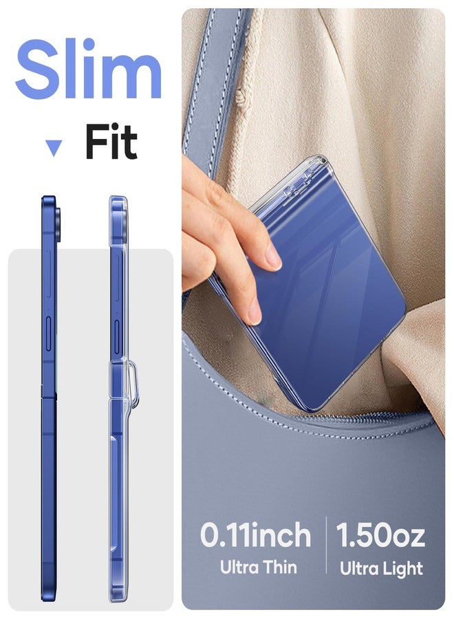 Vihibii for Samsung Galaxy Z Flip 7 Case Clear, [Non-Yellowing] & Hinge Protection & Outer Screen Protector, Compatible with Wireless Charging, Shockproof Slim Case for Samsung Z Flip 7 5G 2025, Clear - Image 3