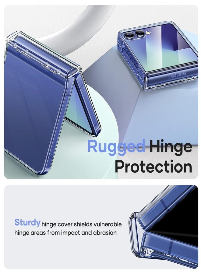 Vihibii for Samsung Galaxy Z Flip 7 Case Clear, [Non-Yellowing] & Hinge Protection & Outer Screen Protector, Compatible with Wireless Charging, Shockproof Slim Case for Samsung Z Flip 7 5G 2025, Clear - Image 4