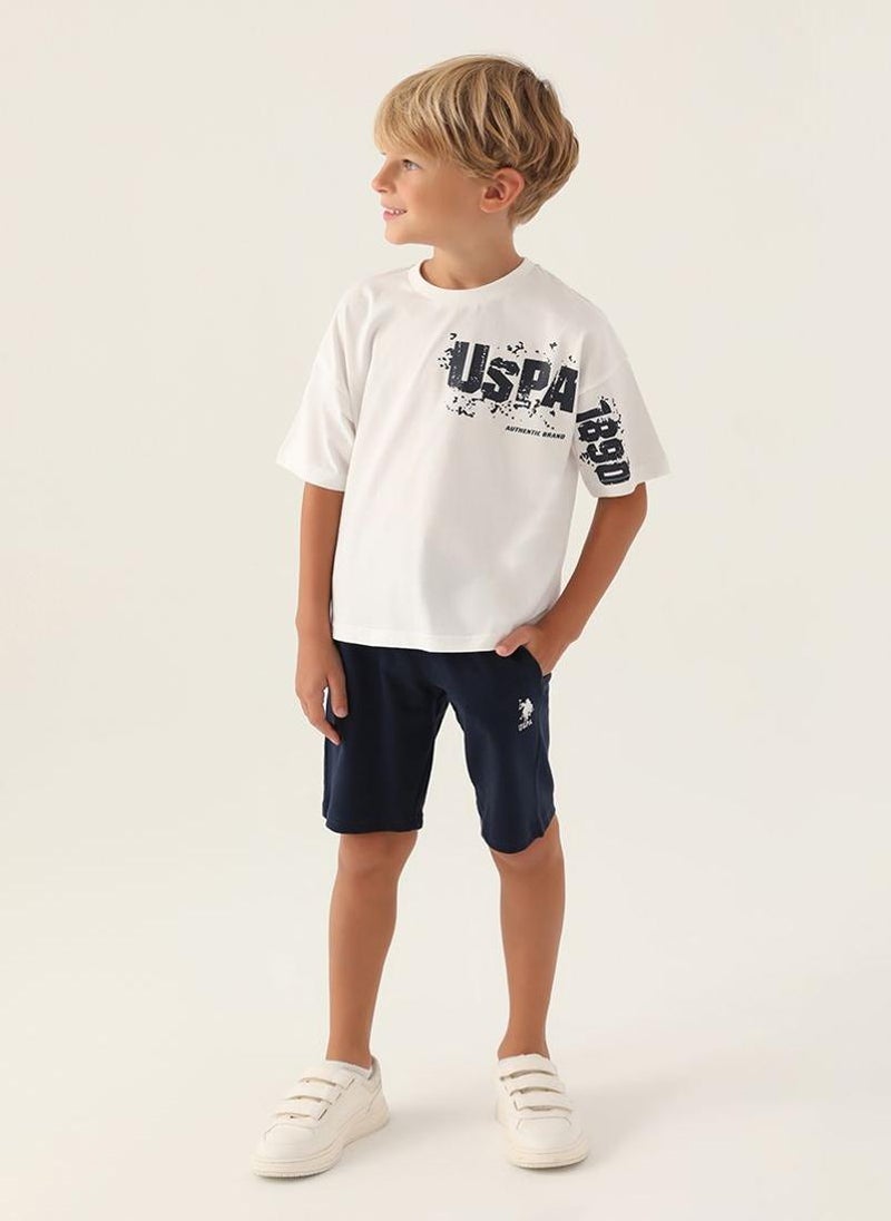 U.S. Polo Assn. U.S. Polo Assn. Boys Beige Bermuda Set  - Image 1