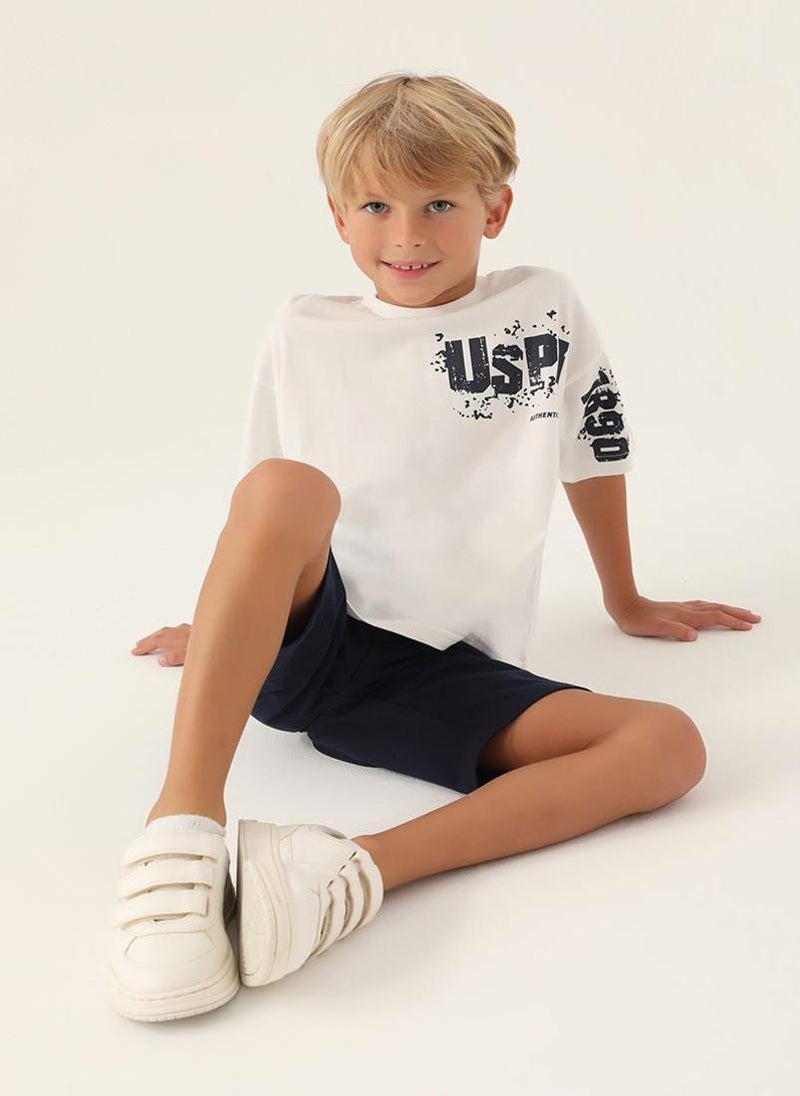 U.S. Polo Assn. U.S. Polo Assn. Boys Beige Bermuda Set  - Image 2