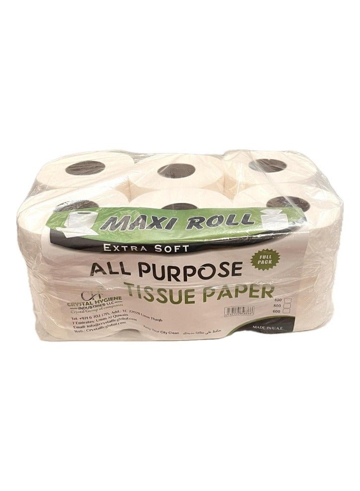 Maxi Roll Full Pack 3.6Kg - Premium Quality Multi-Purpose Paper Towels, Pack of 6