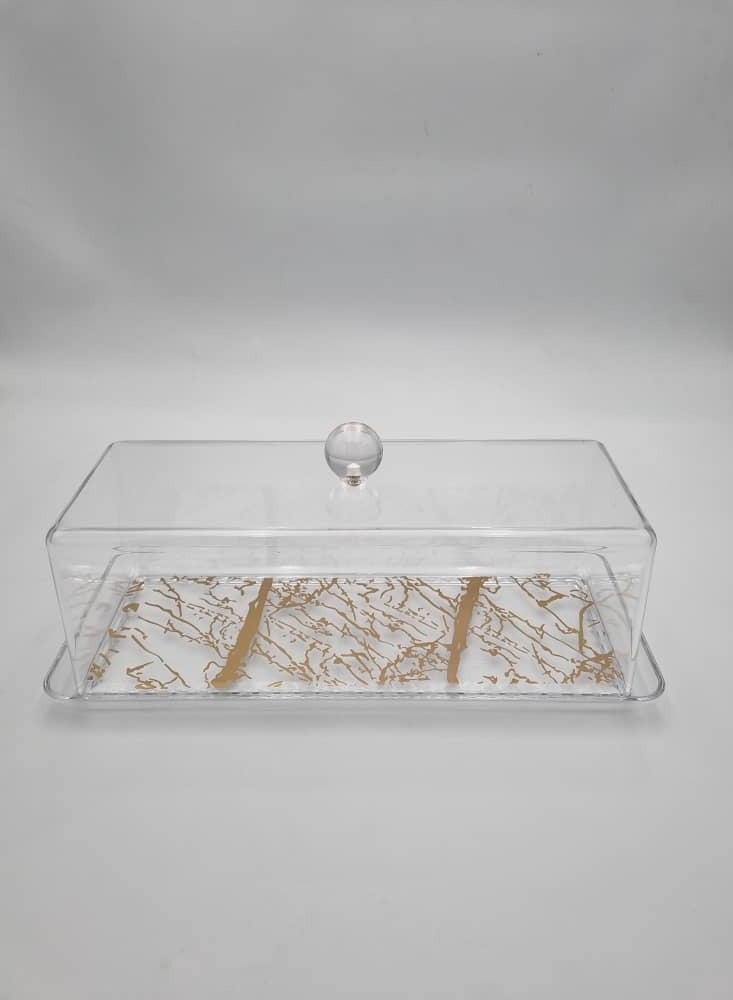 Acrylic cake serving plate, 33*15*10 cm 
