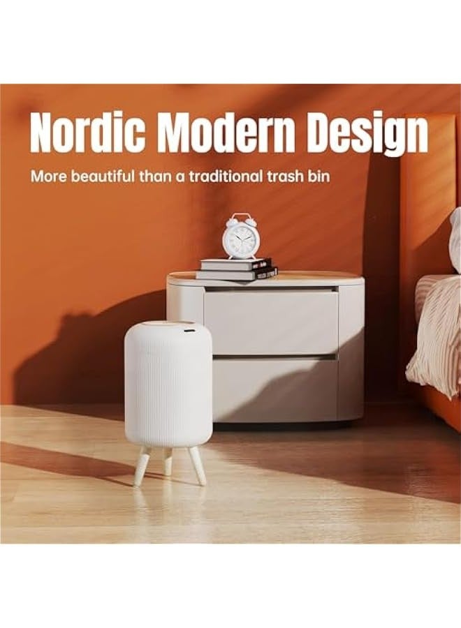 Beauenty Automatic Motion Sensor Bathroom Trash Can with Lid, 3 Gallon / 11 L Touchless Trash Bin, Smart Plastic Garbage Can, Intelligent Trash Can for Bedroom, Bathroom, Kitchen, Office - Image 3