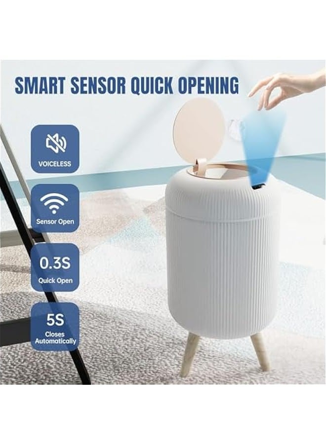 Beauenty Automatic Motion Sensor Bathroom Trash Can with Lid, 3 Gallon / 11 L Touchless Trash Bin, Smart Plastic Garbage Can, Intelligent Trash Can for Bedroom, Bathroom, Kitchen, Office - Image 2