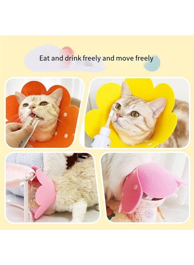 Generic Adjustable Cat Recovery Collar - Cute Flower Neck Cat Cones After Surgery, Set of 2 Cat E Collar, Surgery Recovery Elizabethan Collars for Kitten and Cats S Size (2 pcs) - Image 3