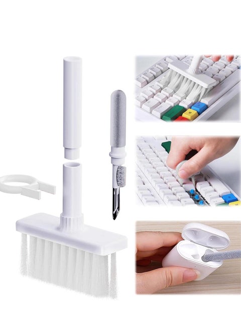 5 in 1 Keyboard Cleaning Brush Kit,Multifunctional Earbuds Cleaner with Keycap Puller,Cleaning Tools for Mechanical Keyboard,PC Laptop and Earphone