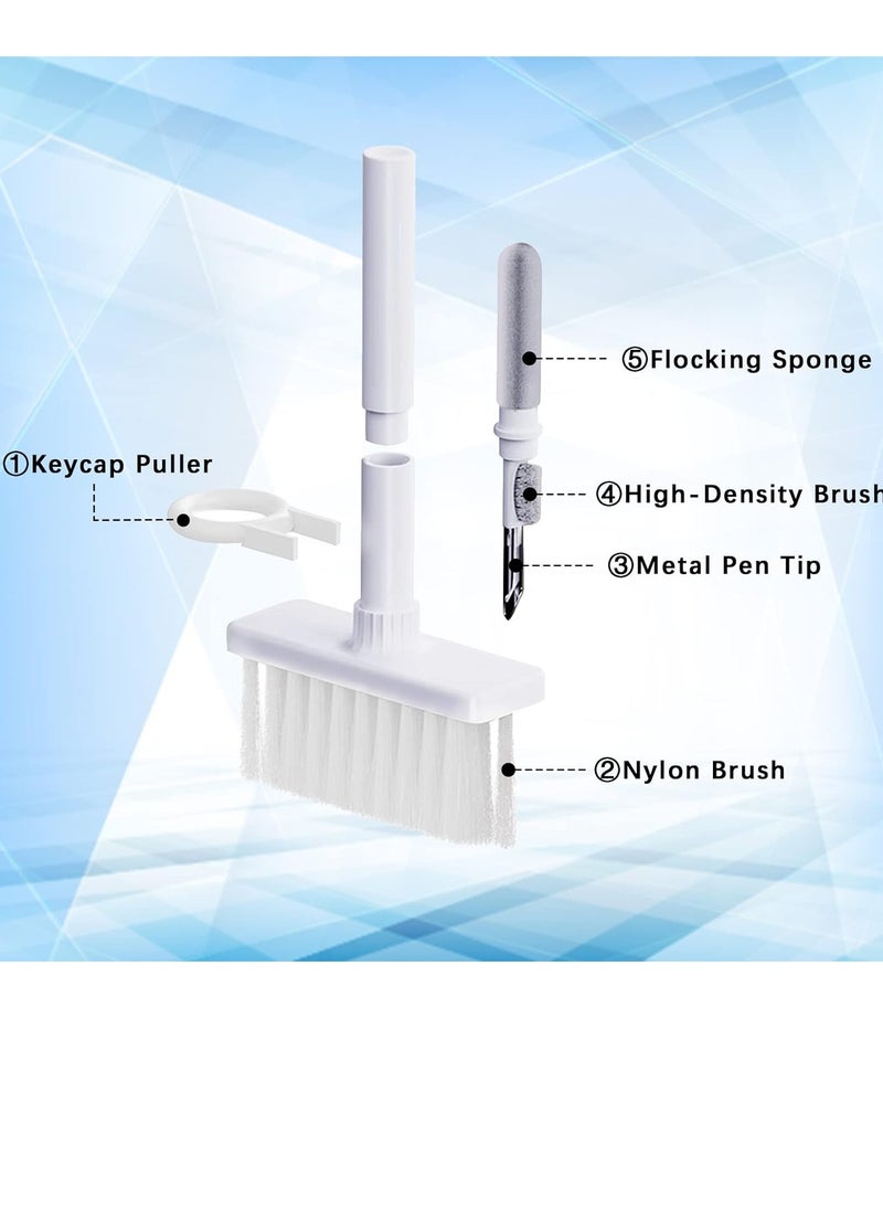5 in 1 Keyboard Cleaning Brush Kit,Multifunctional Earbuds Cleaner with Keycap Puller,Cleaning Tools for Mechanical Keyboard,PC Laptop and Earphone