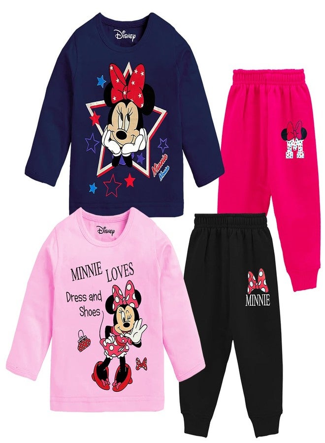 Kuchipoo © Disney Baby Girl Regular Fit Cotton T-Shirts and Pyjamas Set (KUC-PSUT-148, 6-12 Months, Multi-Colored) - Image 1