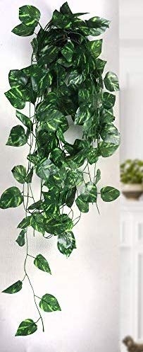 ARTSY® Artificial Hanging Flowers for Wall Decoration, Artificial Plants for Home Decor, Money Plant Leaves for Decoration, Office Decor, Craft, Gifting, Pack of 4 Pieces, 7 feet Long Each, Green - Image 3