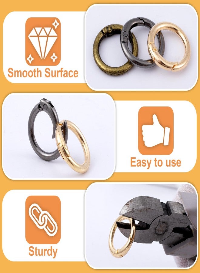 STSTR 16 PCS Mini Round Carabiner Clip, 4 Colors Spring Key Ring Clips, Metal O-Shaped Keychain Rings Bulk for DIY Crafts, Purses, Keys - Image 3