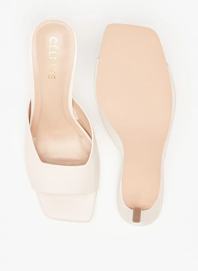 سيليست Women's Solid Slip-On Sandals with Stiletto Heels