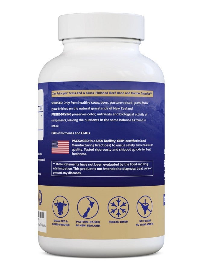 Zen Principle Grass Fed Beef Bone Marrow Supplement, 3300mg. Skin, Oral Health, and Joint Support. Promotes Whole-Body Wellness. Whole Bone Extract, 2-Pack, 420 Capsules (210 Capsules Per Bottle). - Image 3