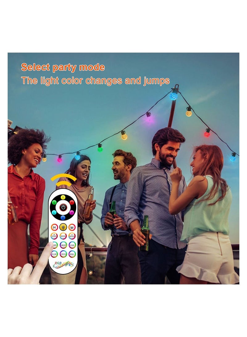 Cool Baby COOLBABY Outdoor Garden Multicolor High Voltage String Lights 50Ft G40 Outdoor Lights with 20 Bulbs - Image 2