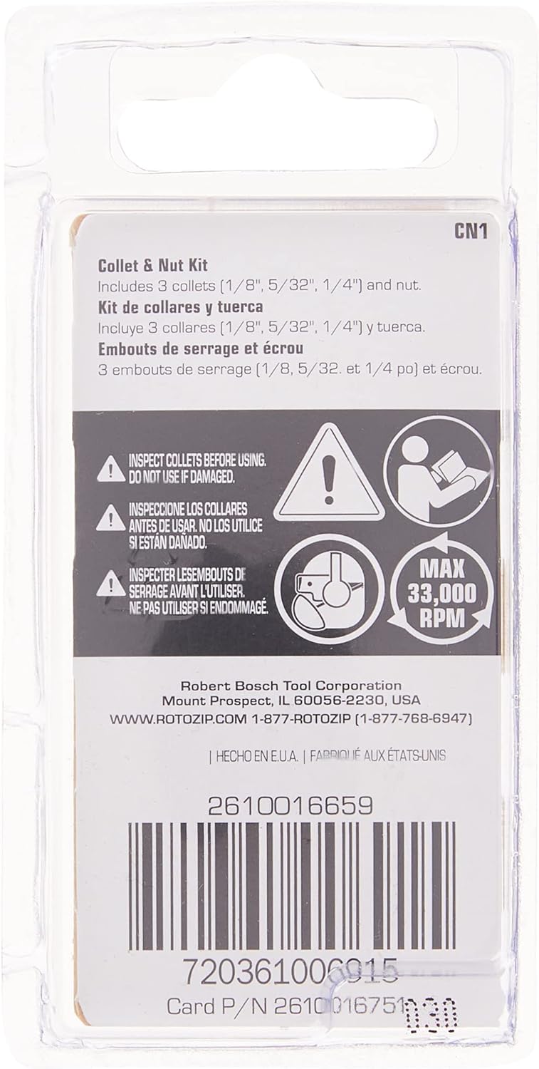 Rotozip CN1 Replacement Collet and Nut Kit,Silver - Image 5