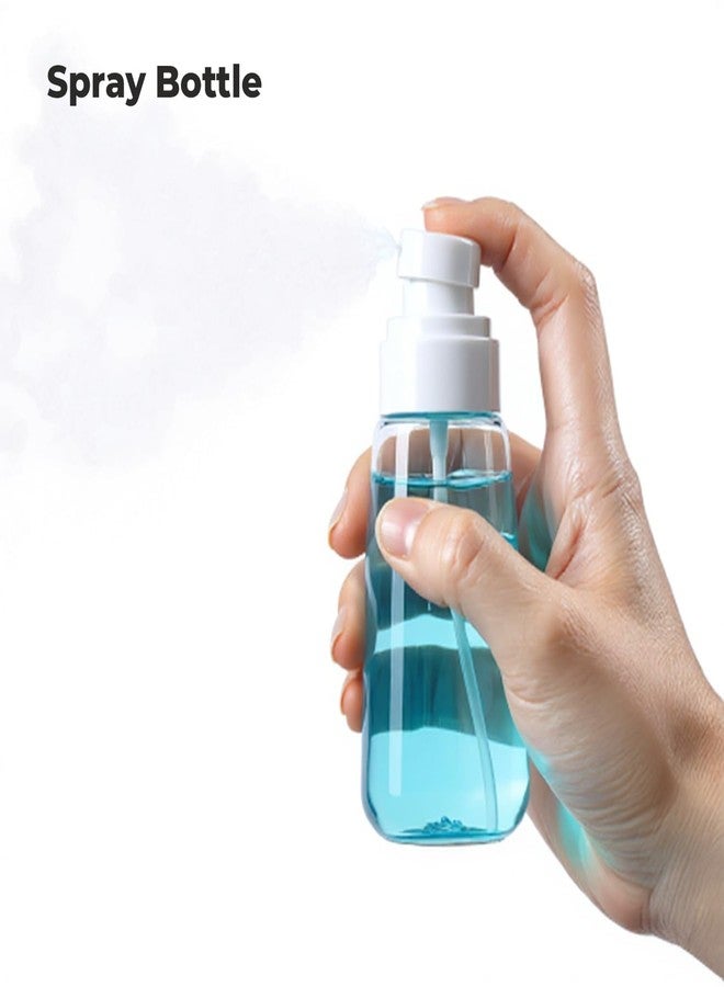 هارودز مجموعة زجاجات سفر من هارودز لمستحضرات التجميل مع حقيبة شفافة | مجموعة عبوات صغيرة قابلة لإعادة التعبئة ومقاومة للتسرب معتمدة من إدارة أمن النقل الأمريكية - للشامبو، واللوشن، والمعقم، ومستحضرات التجميل والمكياج (أزرق سماوي) - Image 4