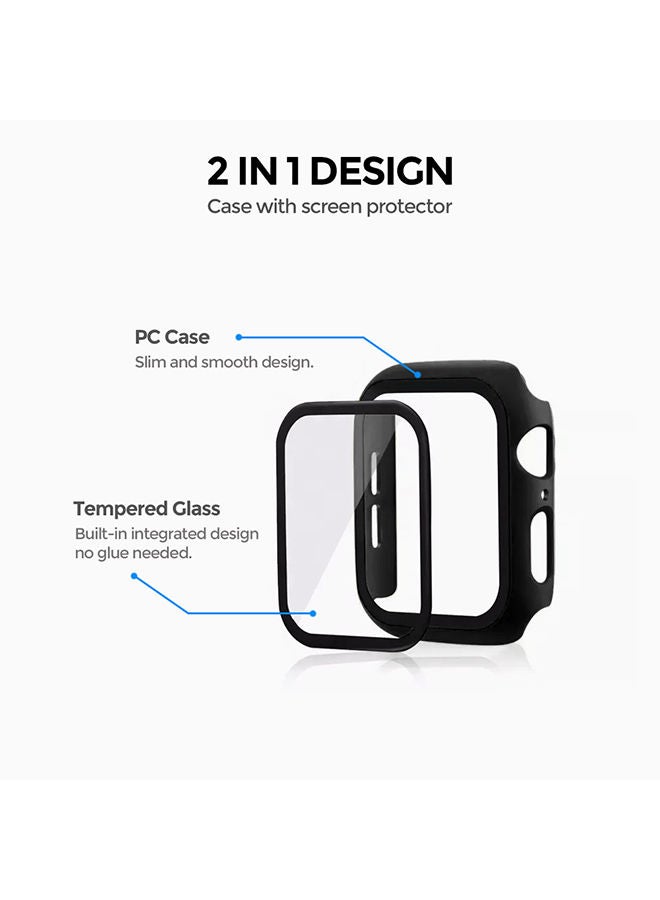 O Ozone Matte Case for Apple Watch 45mm with Built in Screen Protector (Pack of 6) Protective Cover Shockproof Design - Black/Blue/Green/Clear/White/Pink  - Image 3