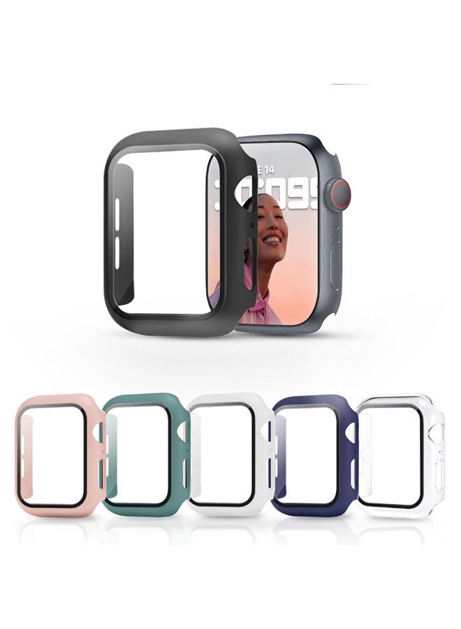 O Ozone Matte Case for Apple Watch 45mm with Built in Screen Protector (Pack of 6) Protective Cover Shockproof Design - Black/Blue/Green/Clear/White/Pink  - Image 1