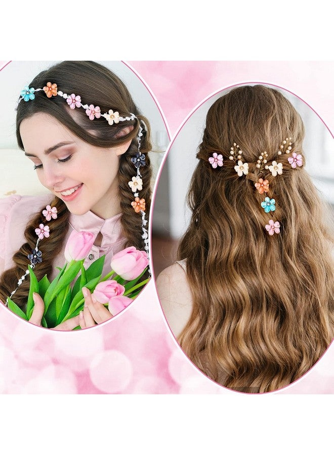 SUN Ring SUNRING Korean Style Small Pearl Hair Claw Clips Mini Pearl Claw Clips with Flower Design, Bangs Clips Decorative Hair Accessories (Pack of 12, Multicolor) - Image 4