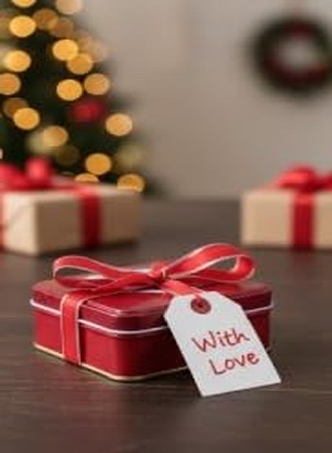 53 Arts Small Square Red Tin Box for Gifting & Goodies | Premium Metal Box for Chocolates, Candies, Cookies & Return Gifts | Reusable Decorative Gift Box - Image 3