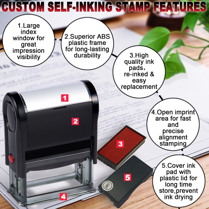 Bertiveny for Deposit Only Self Inking Stamps for Business Supplies Office Bank Stamps for Deposit Only Custom Rubber Business Stamps for Deposit Only Stamps for Checks,Black(for Deposit ONLY Stamp) - Image 4