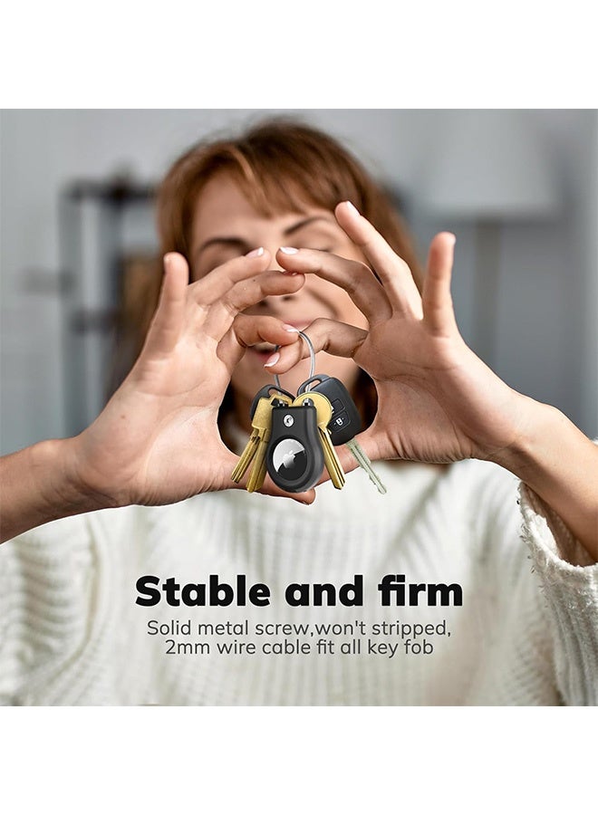 Compatible with Apple AirTag Secure Holder with Wire Cable  2 Pack Air Tag Lock Case Keychain Key Ring Key Chain Luggage tag for Keys Luggage More Men Women's Keyrings - Image 3