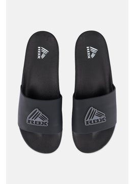 RBX Men Brand Logo Slip On Slides, Black  - Image 3