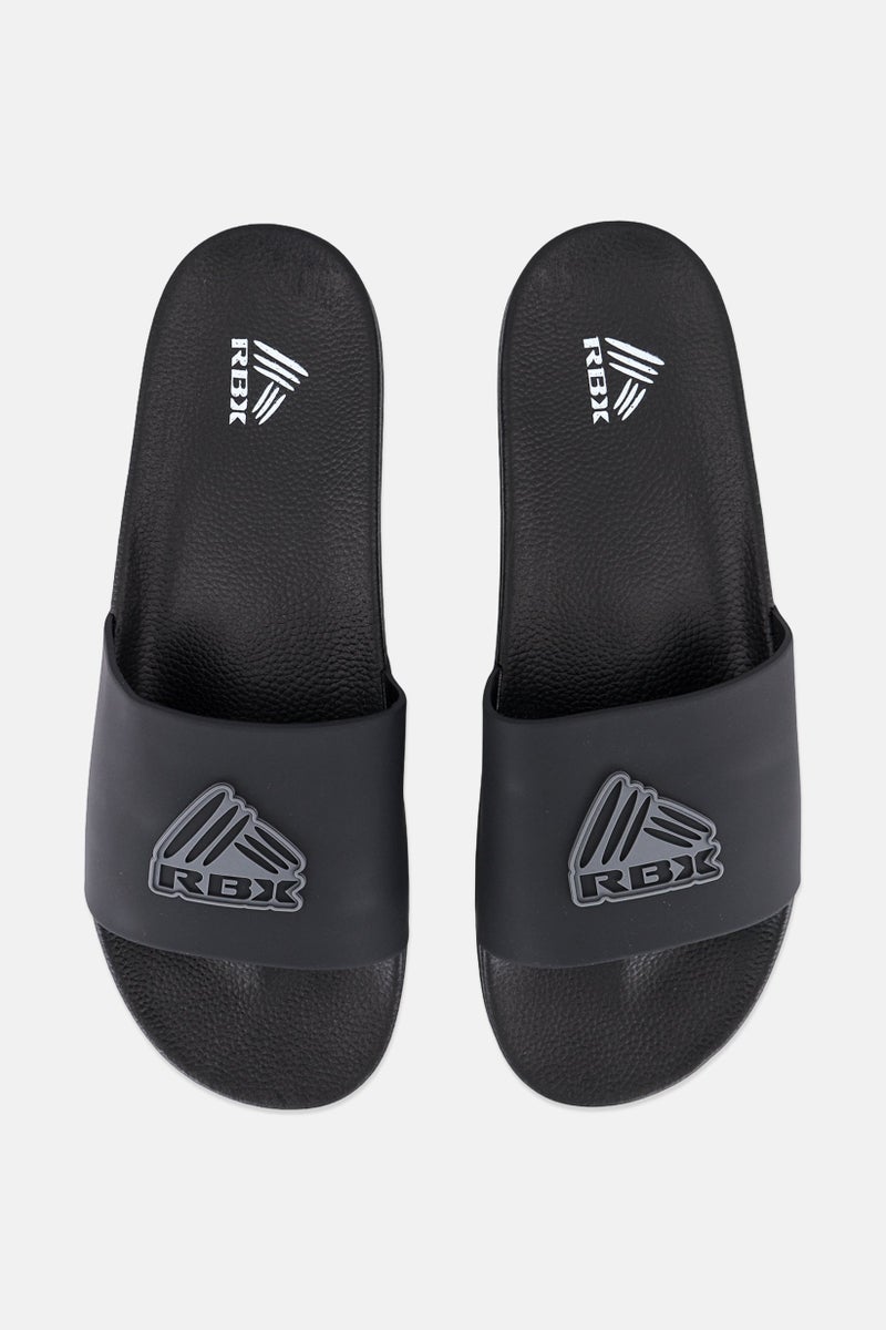RBX Men Brand Logo Slip On Slides, Black  - Image 3