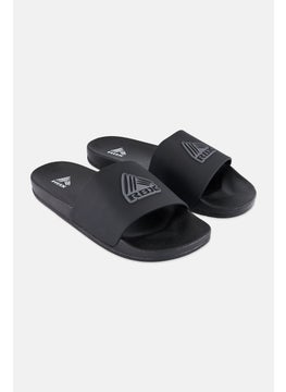 RBX Men Brand Logo Slip On Slides, Black  - Image 1