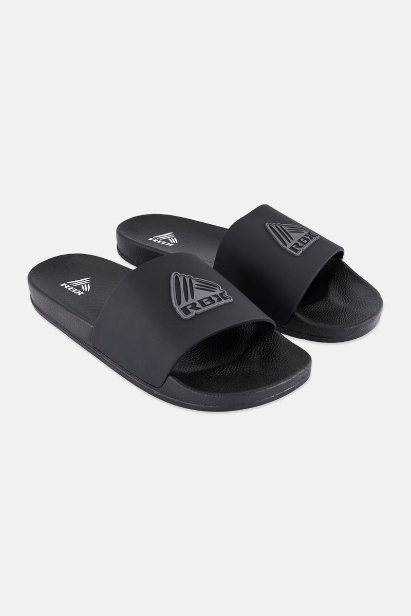 RBX Men Brand Logo Slip On Slides, Black  - Image 1