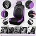 CAR PASS Leather Car Seat Covers Front Seats only with Air Mesh Front Seat Covers Breathable Cool Automotive Seat Covers 2 Pack Universal Fit Most CarsSUVTruckVan Airbag CompatibleBlack Purple - Image 3