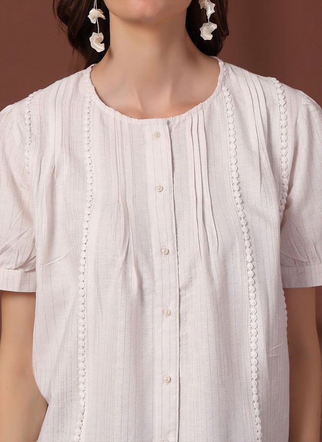 PlusS White Cotton Top for Women - Image 2