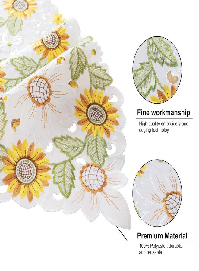 Joyfol Day Embroidered Spring/Summer Table Runner, Flowers Table Runners for Holiday Home Kitchen Dining Tabletop Decoration (14 X 69 inch, Sunflower ) - Image 4