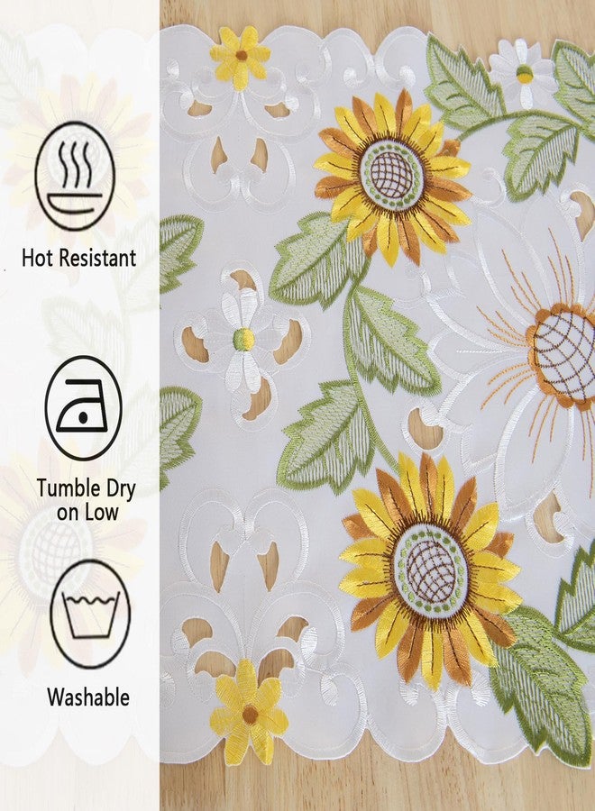 Joyfol Day Embroidered Spring/Summer Table Runner, Flowers Table Runners for Holiday Home Kitchen Dining Tabletop Decoration (14 X 69 inch, Sunflower ) - Image 5