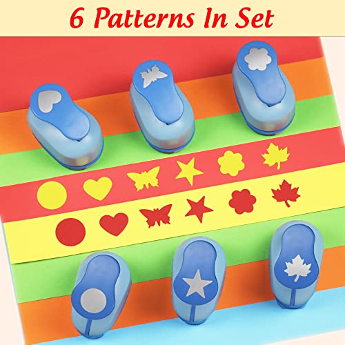 ECOHU Set 6 Craft Hole Punch 1-inch, Craft Punchers - Heart, Circle, Star, Butterfly, Maple Leaf, Flower Paper Punch Sets for Crafting & DIY Projects. (Set 6) - Image 2
