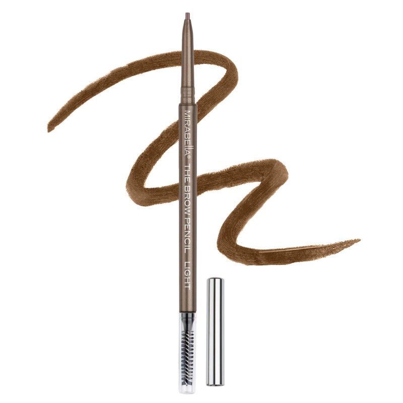 Mirabella Ultra Fine Brow Pencil, Anti-Chip Waterproof Eyebrow Pencil - Smudgeproof, Blendable & Retractable Eyebrow Pencil to Define and Fill In Brows Naturally - Light - Image 1