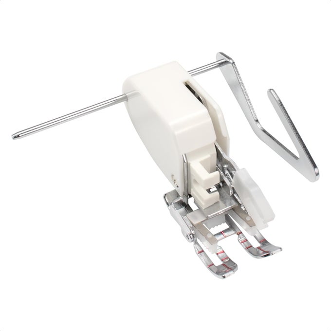 OPEN TOE WALKING PRESSER FOOT WITH GUIDE FOR QUILTING AND SEWING STITCH THROUGH MULTIPLE LAYERS AND MATCH PRINTS FOR LOW SHANK SINGER BROTHER JANOME AND MORE SEWING MACHINES 10449WOT