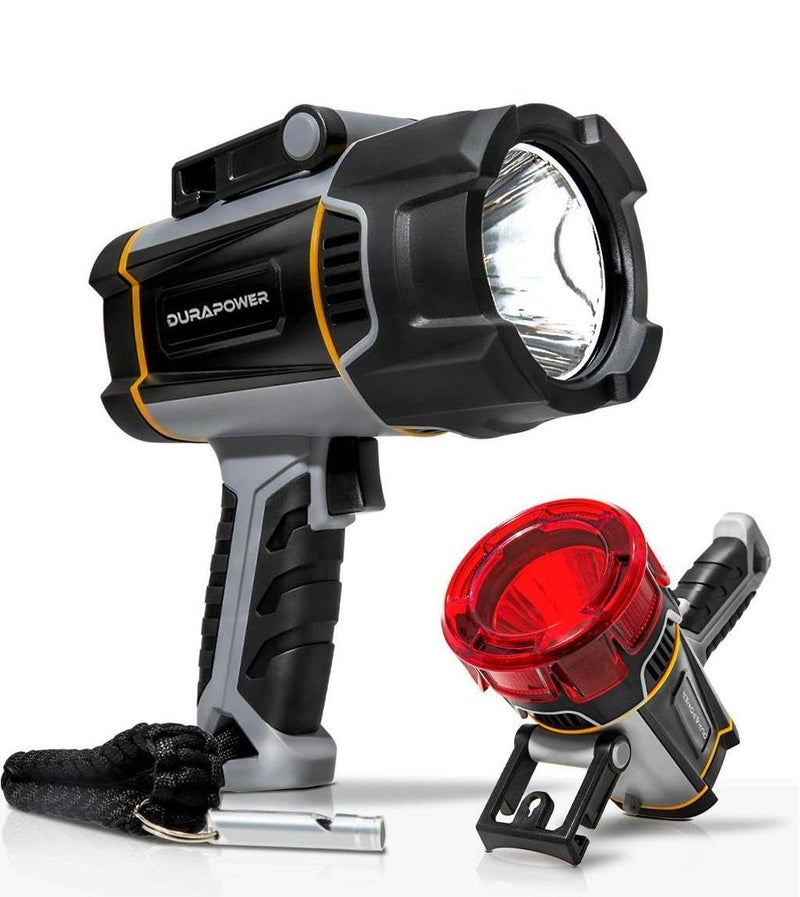 Durapower Rechargeable Spotlight with High Lumen, IP67 Waterproof Spotlight Flashlight, Long Lasting Portable Handheld Spot Light for Marine Boat Hunting - Image 1