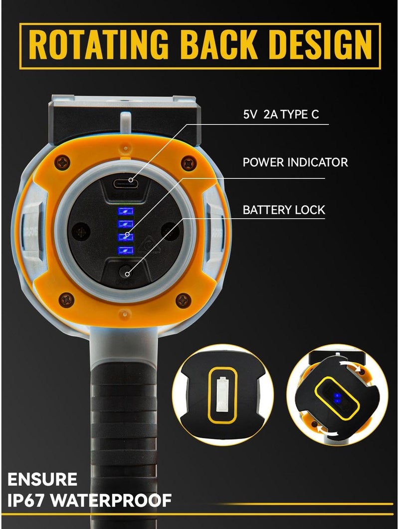 Durapower Rechargeable Spotlight with High Lumen, IP67 Waterproof Spotlight Flashlight, Long Lasting Portable Handheld Spot Light for Marine Boat Hunting - Image 5
