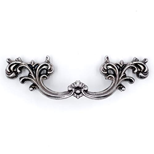 Jetland French Provincial Drawer Pulls - 6-Pack, Aged Silver, 2-1/2" Hole Centers, Vintage Shabby Chic Pulls for Dresser Nightstand Cabinet, PW1619OS64 - Image 1