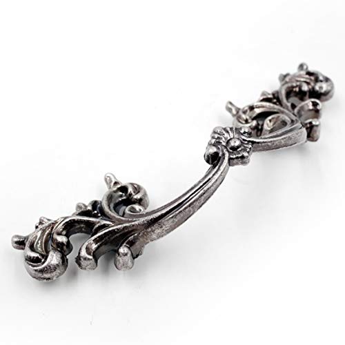 Jetland French Provincial Drawer Pulls - 6-Pack, Aged Silver, 2-1/2" Hole Centers, Vintage Shabby Chic Pulls for Dresser Nightstand Cabinet, PW1619OS64 - Image 3